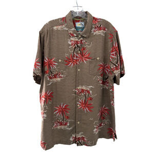 Tommy Bahama Men's Silk Collared Floral Hawaiian Button Down Size Large